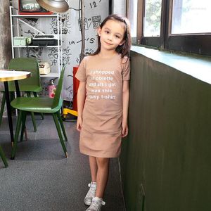 Vestidos de menina verão crianças meninas letra curta letra impressa saia casual casual