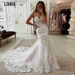 Party Dresses Ivory Mermaid Wedding Dresses Lace Appliques Tulle Bridal Gowns with Train Sweetheart Spaghetti Straps Vintage Gowns 2021 T230502