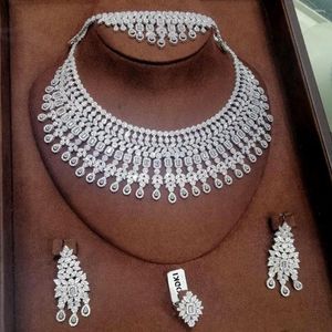Necklace Earrings Set GODKI High Jewelry Luxury Princess 4PCS Kundan Bridal For Women Wedding Party Zircon Dubai Sets