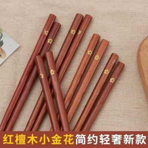 Chopsticks 5 par presentförpackningar återanvändbara japanska naturliga trä traditionella vintage handgjorda sushi köksverktyg