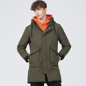 Mäns ner 2023 Autumn Winter Army Green Coat Ytterkläder män huva förtjockande varm jacka plus storlek
