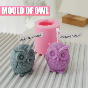 Scented Candle 3D Owl Silicone Cake Mold Scented DIY Candle Mold Handmade Candle Soap Making Wax Mold Handcraft Home Decoration Making Cake Kit Z0418