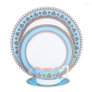 Servis uppsättningar Kelan Bone Porcelain Knife and Fork Plate European Style Ceramic One Person Western Tableware Set Creative Phnom Penh