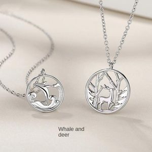 Pendant Necklaces Whale Deer Couple Necklace Student Christmas Valentine's Day Gift Trend Men Of Women Clavicle Chain Animal JewelryPend