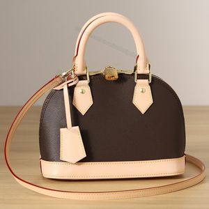 أكياس الكتف النسائية Alma BB Shell Bag Bag Luxury Handbags Leather Crossbody Messenger Bag مع قفل 23.5 سم مع صندوق L026