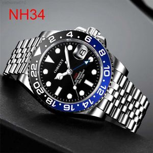Wristwatches Corgeut 40mm Men Clock NH34 For Men Automatic Calendar Date Mechanical Sapphire Glass Wrist Luxury Top Brand Relogio G230502