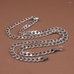 Correntes Real S925 Sterling Silver Chain Lucky5.5mm Miami Cuban Curb Link Colar 55cm