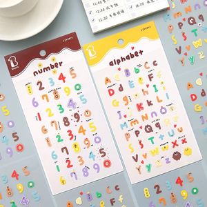 Gift Wrap Cute Alphabet Number Stickers For Kids Stationery Decoration Scrapbooking Diary Planner Handicraft Letter Sticker DIY MaterialGift