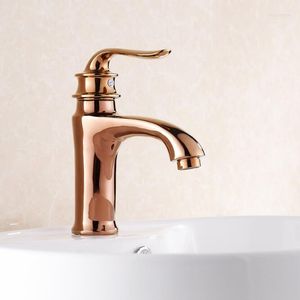 Rubinetti per lavabo da bagno Vendita al dettaglio di lusso di alta qualità Rame dorato rosa Ottone antico Torneira e rubinetti freddi RS301