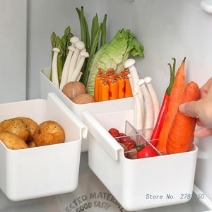 Garrafas de armazenamento 1pcs geladeira organizadora geladeira porta lateral alimento alimentos de fruta fresca de especiarias frutas caixas de cozinha