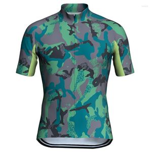 Racingjackor sommarsport camo jersey jacka kort ärm cykling cykel skjorta cykel motocross tröja kylande väg bergslitage utomhus