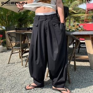 Calças Incerun 2022 Novas calças casuais casuais estilo coreano pantalones masculino solto e peotes bloomers calças de cortina s5xl