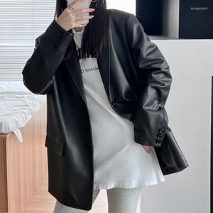 Women's Leather Gl23102 Women's Genuine Sheepskin Suit Oversized Sheep Coat