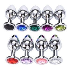 Intimate Metal Anal Plug with Crystal Jewelry Smooth Touch female Butt Plug Anal Bead Anus Dilator Anal Toys for Male Men Women%