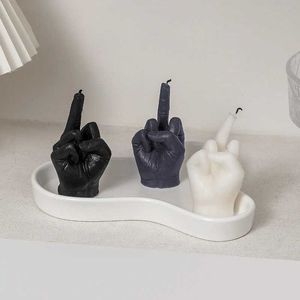 Scented Candle Middle Finger Shaped Gesture Creative Candles Scented Candles Niche Funny Quirky Gifts Home Decoration Ornaments Birthday Gifts Z0418