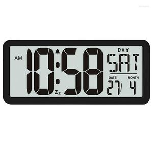 Watch Repair Kits Square Wall Clock Series 13.8inch Large Digital Jumbo Alarm LCD Display Multi-Functional Upscale Office Decor Desk