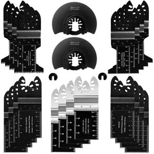 Zaagbladen Practical 24Pcs Oscillating Multi Tool Saw Blades Kit Set For Wood Plastic Soft Metal Cutting Quick Release Saw Blades