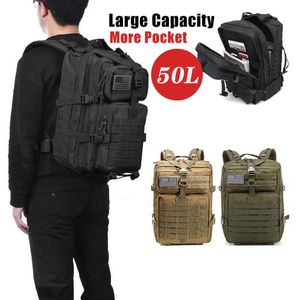 Backpacking Packs 50L Grande capacità 3P Soft Back Army Tattico militare Zaino grande Uomo Impermeabile e anti-insetto Zaino da escursionismo Borsa da caccia J230502