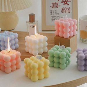 Scented Candle Ins Style Bubble Cube Candle Handmade Scented Candle Aromatherapy Soy Wax Candle Wedding Birthday Candles Party Home Decoration Z0418