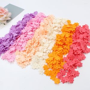 Decorative Flowers 100pcs Five-petal Wedding Flower Embossing DIY Sewing Craft Children's Hair Accessories Jewelry Cloth Stickers
