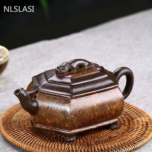 Teaware Yixing Retro Tea Pot Handmade Boutique Purple Clay Teapots Raw ore Beauty Kettle Chinese Tea Ceremony Customized Gifts 230ml