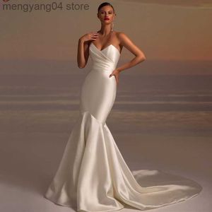 Sukienki imprezowe ightree seksowne sukienki ślubne 2022 Satyna satyna ukochana panna młoda sukienka biała rękawo Princess Wedding Evening suknia Plus T230502