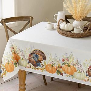 Table Cloth Thanksgiving Harvest Autumn Printing Waterproof Tablecloth Kitchen Restaurant Banquet Room Wedding Decor Mat Nappe Tapete