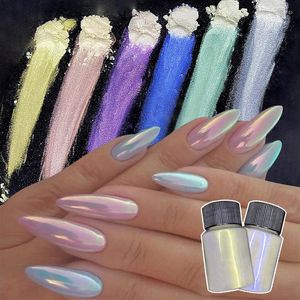 Nail Glitter Shimmer Aurora Powder Neon Ultra Fine Gubning Dust Chrome Mirror Pigment Holographic Polish Dekoration