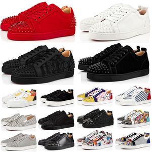 2023 Designer Mens Low Dress Shoes Sneakers Fashion Black White Camo Green Glitter Gray Pink Leather Suede Women Mens Spikes New Trainers Sports Shoe Sneaker With Box