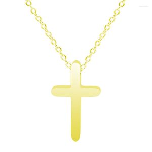 Colares pendentes 1pcs aço inoxidável Jesus Cross Shaped Charms Mulheres Cara Jóias Fazendo Acessórios S049