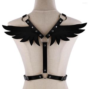 Girocollo DIEZI Punk Sexy Nero PU Collana in pelle Catene per imbracatura Catena per il corpo Bondage Goth Party Bodychain Accessori per gioielli di moda