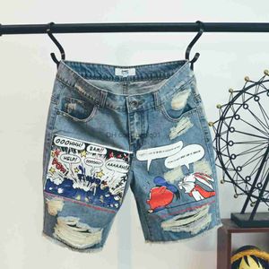 Men's Shorts Supzoom 2022 New Arrival Top Fashion Casual Cartoon Print Light Summer Pattern Length Zipper Fly Stonewashed Jeans Shorts Men T230502