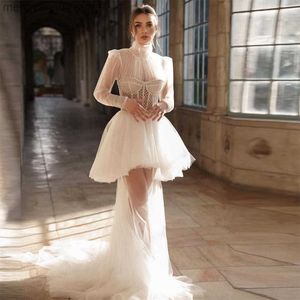 Party Dresses Sevintage Boho Wedding Dresses Long Sleeves Elegant Wedding Gown High-Neck Country Bridal Gown Plus Size Custom Made T230502