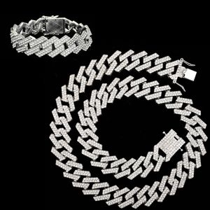 Chokers 20mm män Hip Hop Chain Halsband Pave Seting Male Hiphop Iced Out Bling Cuban Chains Halsband Fashion Jewelry 230428