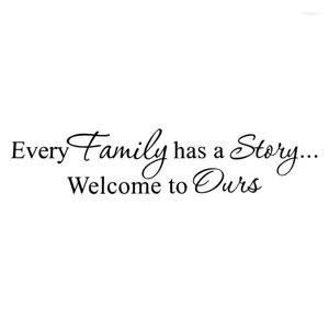 Wall Stickers -Every Family Has A Story Welcome To Ours PVC Sticker Art Decal Room Black