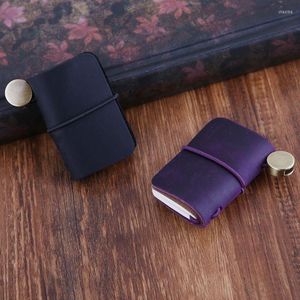 Portable Leather Travel Book Mini Journal Booklet Handmade Cover With Insert Brochure Creative Writing Gifts For Men Women