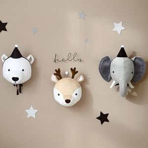 Nyhetsartiklar Kidsrumsdekoration 3D Djurhuvuden Elefant Deer Unicorn Head Wall Hanging Decor for Children Nursery 230428