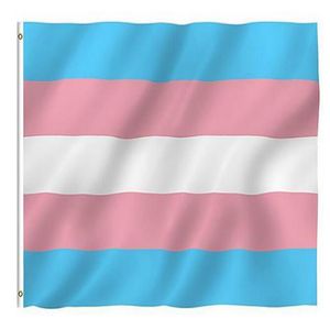 100pcs 3x5 FT Breeze Transgender Flag Pink Blue Rainbow Flags LGBT Pride Banner Flags with Brass Grommets