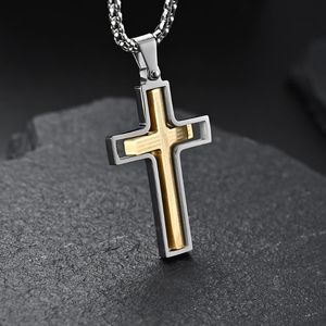 Colares pendentes Design Design Hip Hop Christian Cross Rotatable Bíblia Longa Cadeia de Cadeia Amuleta