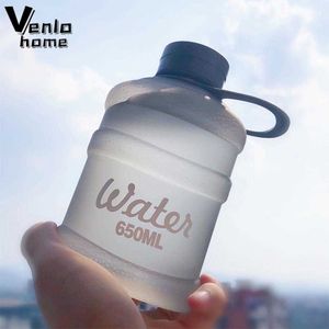 Tazze 650 ml Bottiglia d'acqua carina Mini secchio Bottiglia di plastica Sport all'aria aperta Bottiglie di acqua potabile Tazza portatile di grande capacità Palestra Escursionismo Z0420