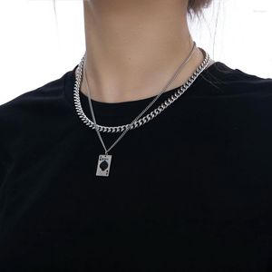 Chains Punk Pendant Necklace Card Black Jewelry Collar Chain Accessories Wholesale Hip Hop Korean Fashion Women's Party Gifts