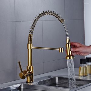 Kitchen Faucets Vidric Pull Out Faucet Tap Swivel Spouts Extensible Spring Mixer Down Sink Luxury For Kitche