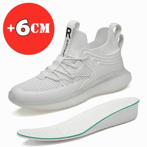 Men Sneakers Comfortable Elevator Shoes Height Increase Shoes Fashion Man White Black Casual Shoes Taller Shoes Outdoor Shoes