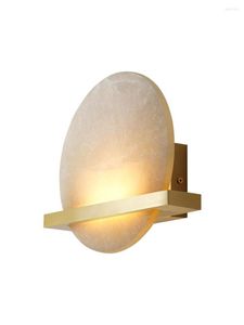 Lampade da parete Cinese Marmo Sole Moderno Soggiorno Camera da letto Comodino El Modello Casa Ottone LED Applique decorative Luci