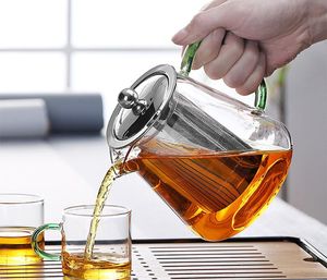 Bule de vidro resistente ao calor colorido 550ml com filtro bule de chá pode ser aquecido diretamente no filtro de fogo chaleira de café de calor