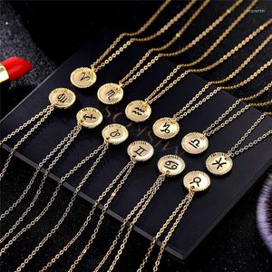 Pendanthalsband Alilutom Zodiac Sign 12stellationer mynthalsband uttalande Chokers Kvinnor CLAVICLE GOLD CHOAL CHAY SMEEDDRY