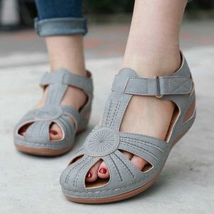 Sandals Summer Women Sandal Solid Color Fish Mouth Ladies Wedge Roman Sandals Outdoor Casual Soft Comfortable Female Shoes Plus Size AA230502