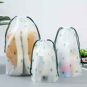 Bolsas de almacenamiento Bolsa de cosméticos transparente Estuche de maquillaje impermeable para viaje Organizador con cordón para baño Kit de lavado de artículos de tocador Bolsa