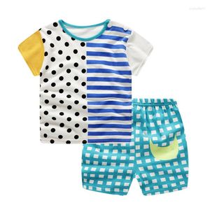 Set di abbigliamento Summer Kids Streetwear Set a pois per Kid Boy Top Pantaloncini Suit Ragazzi Vestiti Born Baby Girl
