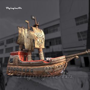 Gorgeous Giant Inflatable Pirate Ship Replica Airblown Picaroon Boat Model For Carnival Stage Decoration